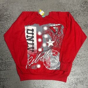 Vintage 90s UNLV Rebels Sweatshirt Red University of Las Vegas Made in USA Sz M